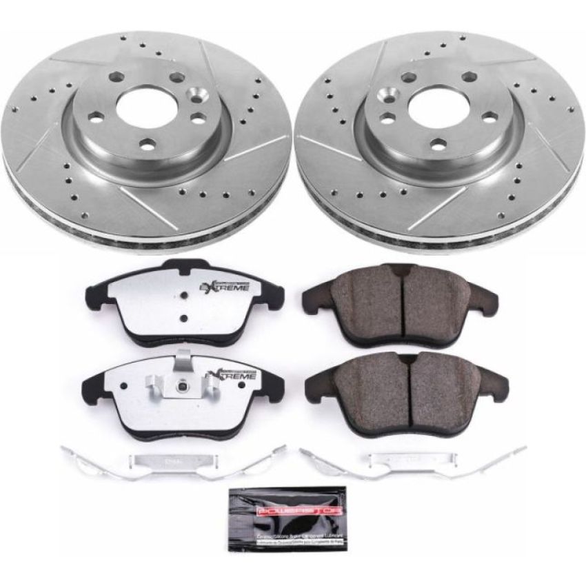 PowerStop K4700-36 Z36 Truck and SUV Carbon-Fiber Ceramic Brake Pad and Drilled & Slotted Rotor Kit