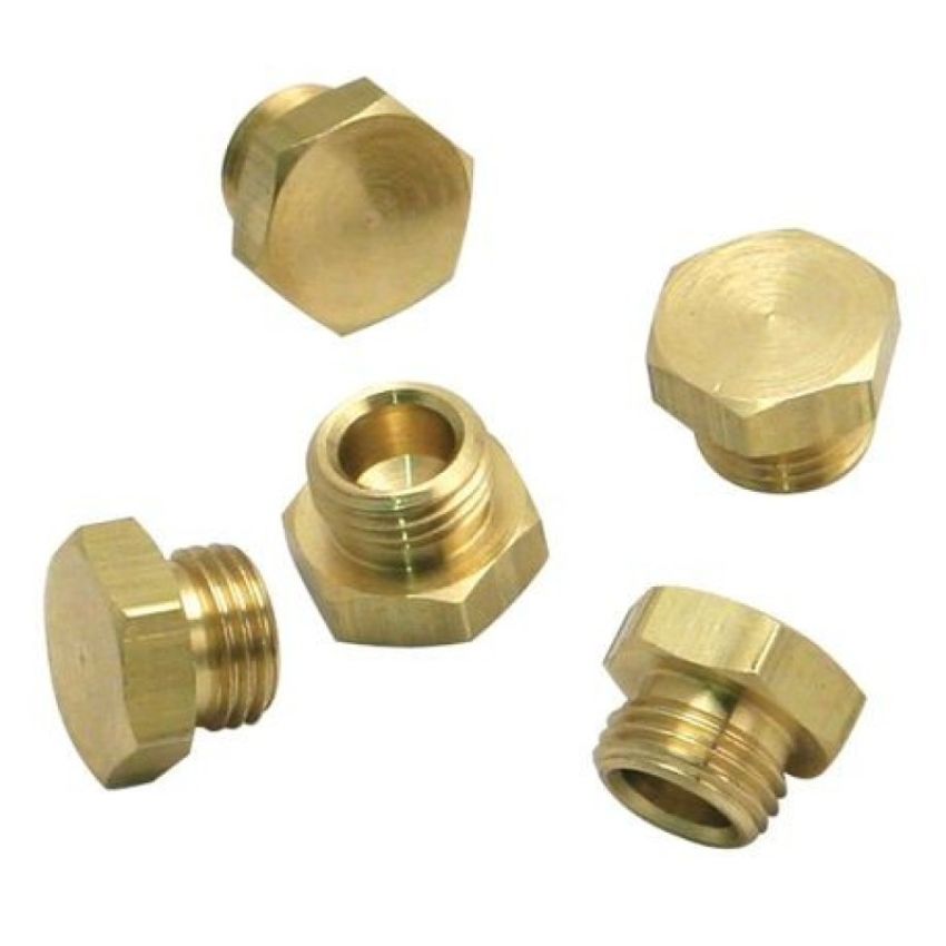 S&S Cycle 11-2092 Bowl Plug Threaded Brass - 5 Pack
