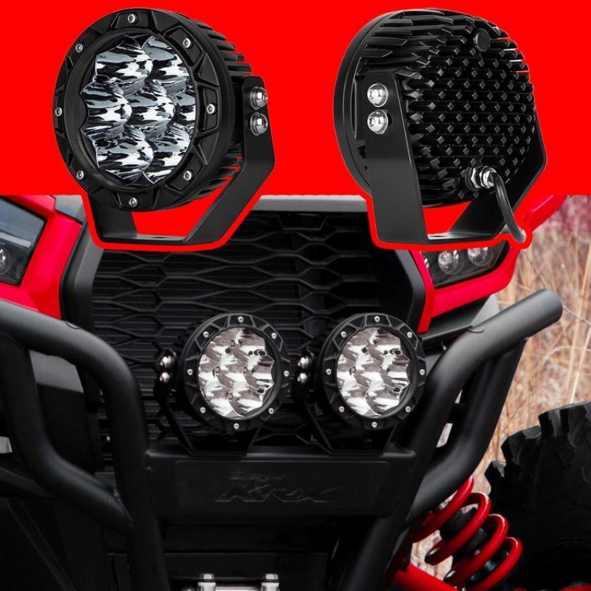 XKGLOW XK067005 XK Glow Spot Beam Cube Offroad Round Work Light Kit 1pc 5in