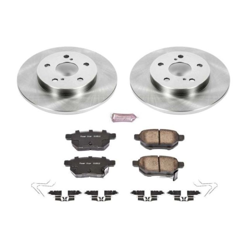 PowerStop KOE7753 OE Stock Replacement Low-Dust Ceramic Brake Pad and Rotor Kit