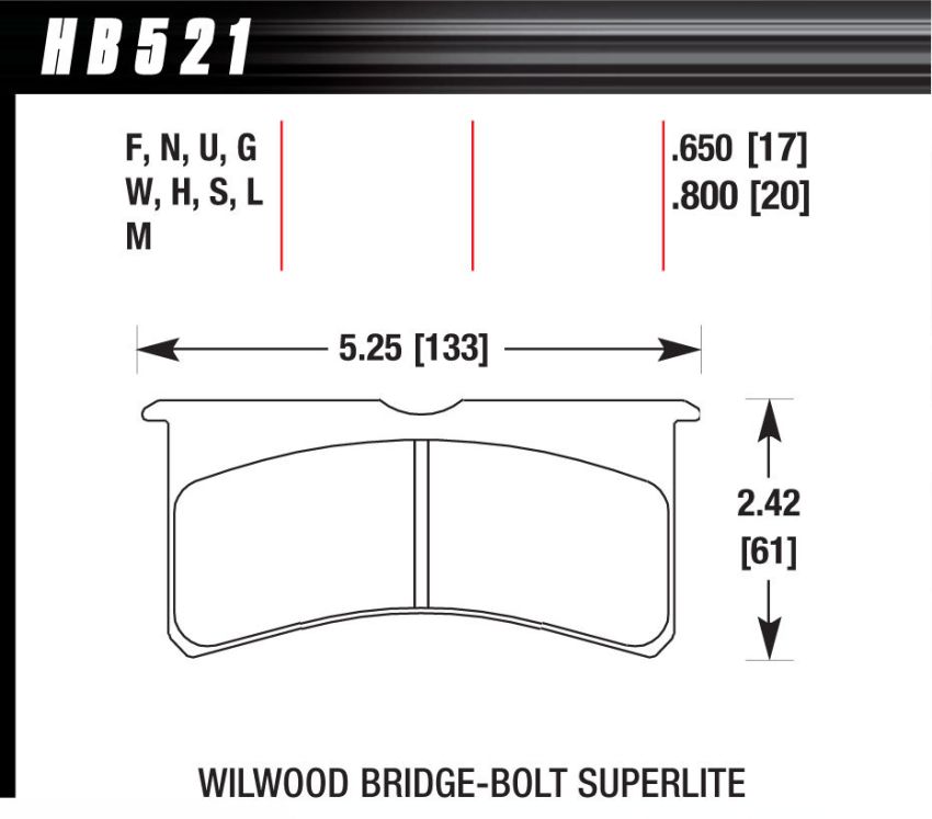 Hawk Performance HB521U.800 DTC-70 Disc Brake Pad