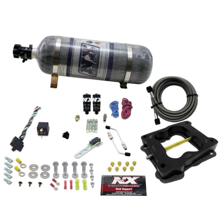 Nitrous Express 40081-12 Q-JET/HOLLEY SPREAD BORE HITMAN PLUS WITH COMPOSITE BOTTLE