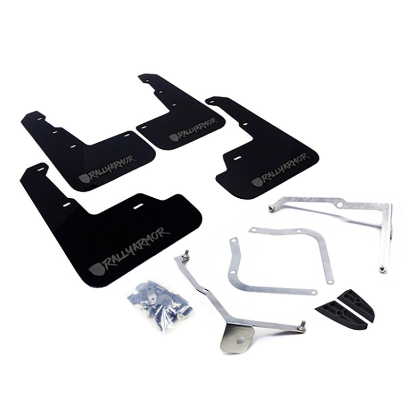 Rally Armor MF32-UR-BLK/GRY-X Black Mud Flap/Altered Font Grey Logo