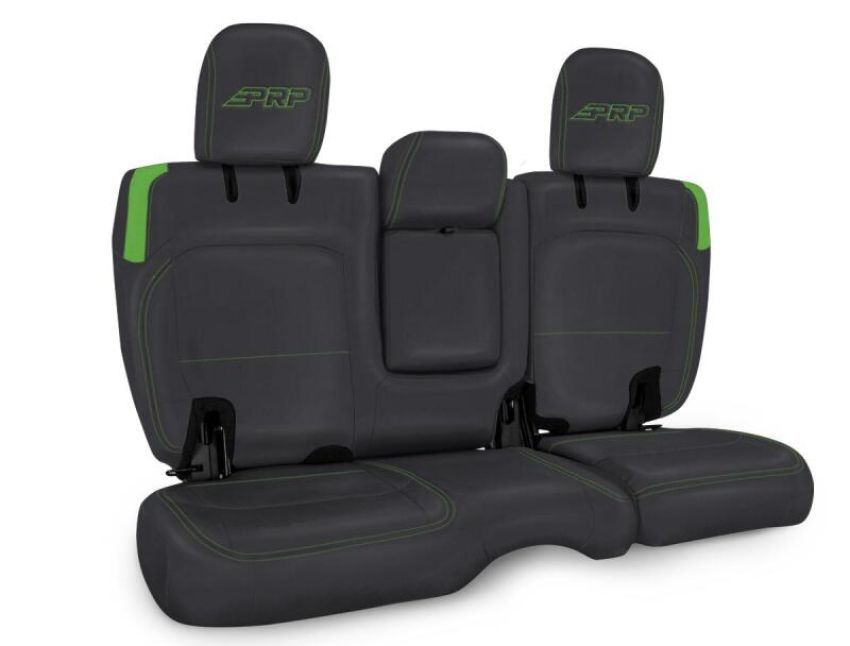 PRP Seats B044-06 PRP Jeep Wrangler JL Rear Bench CoversU - 4 door with Armrest - Black/Green
