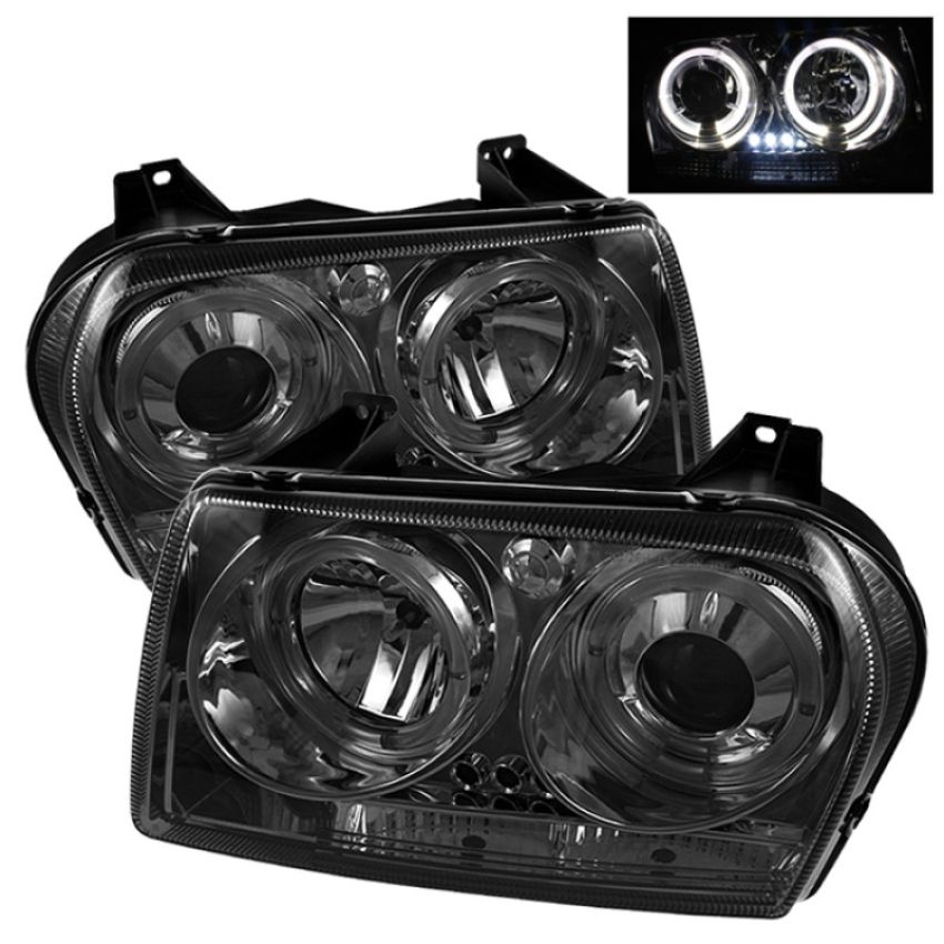 SPYDER 5009203 Projector Headlights - LED Halo - Smoke