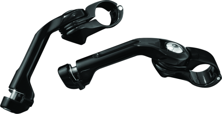 Kuryakyn 7575 Tour Tech 6in Back Arms With 1-1/4in Clamps Without Pegs Black