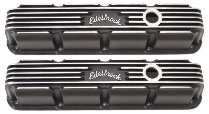EDELBROCK EDE41773 SBM Classic Finned V/C's - Black