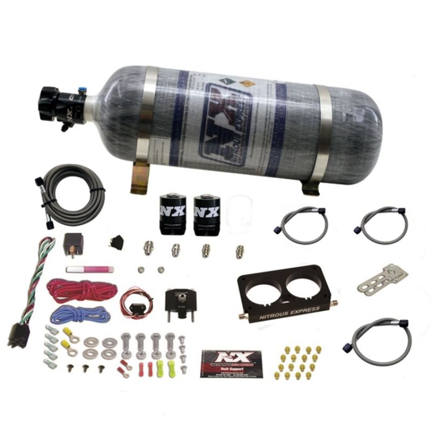 Nitrous Express 20950D-12 FORD 4 VALVE NITROUS PLATE SYSTEM (50-300HP) WITH COMPOSITE BOTTLE (STOCK TB)