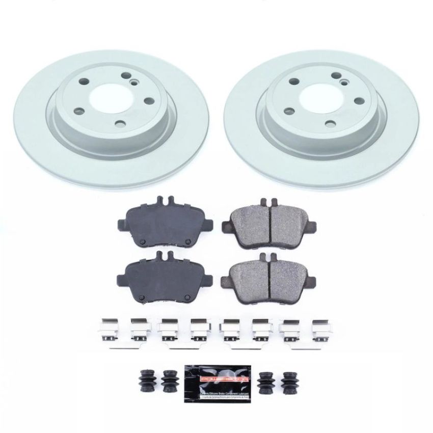 PowerStop CRK7377 Genuine Geomet Coated Rotor and Carbon-Fiber Ceramic Brake Pad Kit