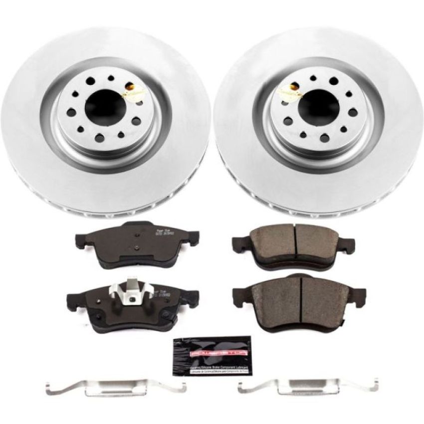 PowerStop CRK6840 Genuine Geomet Coated Rotor and Carbon-Fiber Ceramic Brake Pad Kit