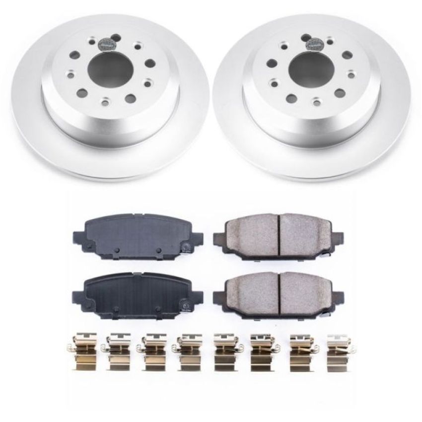 PowerStop CRK7943 Genuine Geomet Coated Rotor and Low-Dust Ceramic Brake Pad Kit