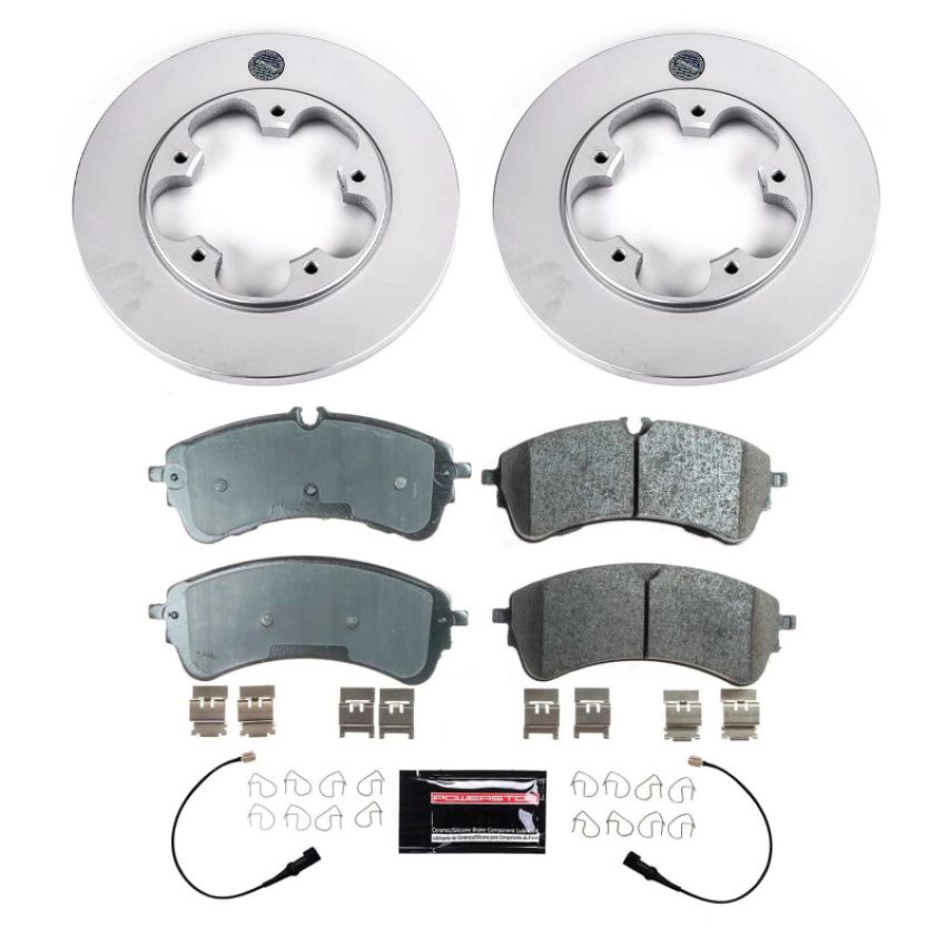 PowerStop CRK9057 Genuine Geomet Coated Rotor and Low-Dust Ceramic Brake Pad Kit
