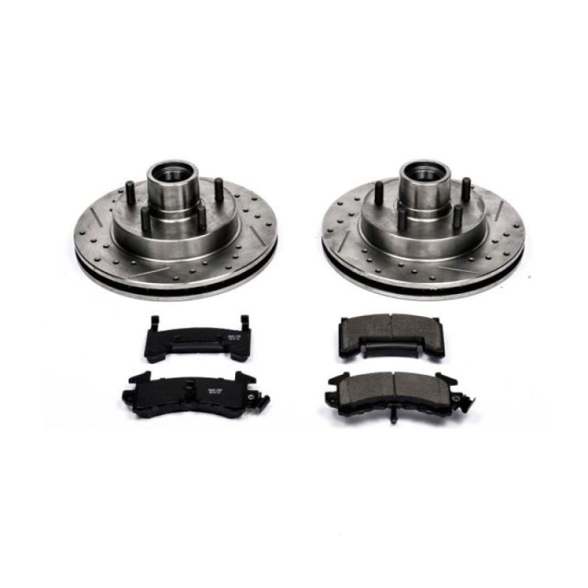 PowerStop K1985 Z23 Daily Driver Carbon-Fiber Ceramic Brake Pad and Drilled & Slotted Rotor Kit