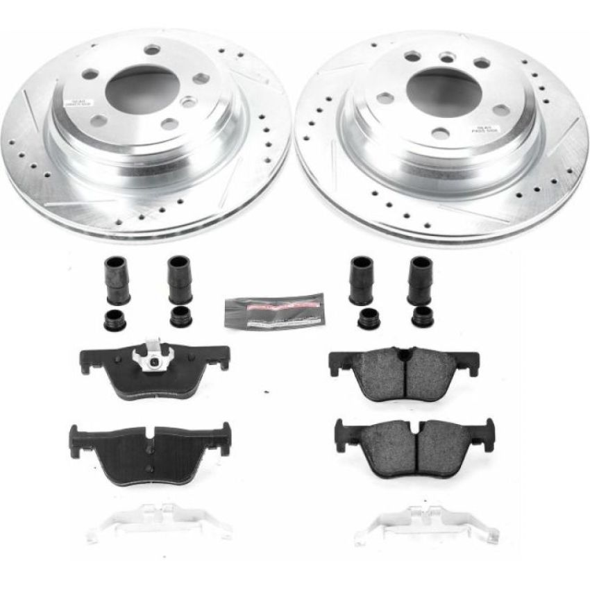 PowerStop K6852 Z23 Daily Driver Carbon-Fiber Ceramic Brake Pad and Drilled & Slotted Rotor Kit