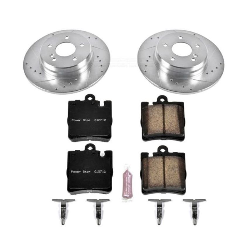 PowerStop K6698 Z23 Daily Driver Carbon-Fiber Ceramic Brake Pad and Drilled & Slotted Rotor Kit