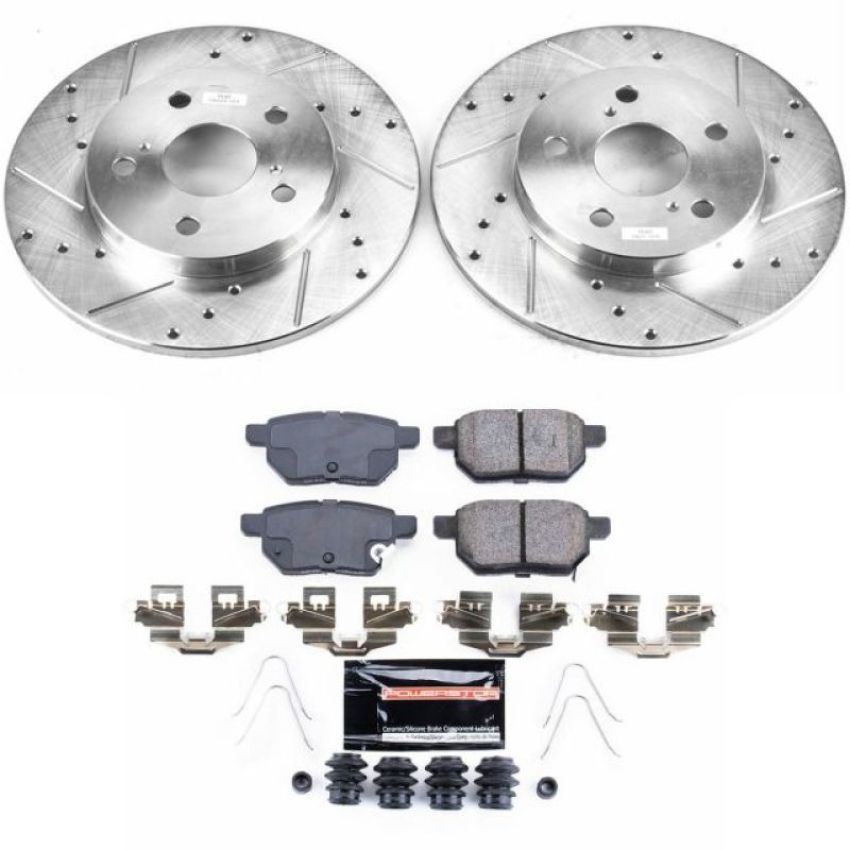 PowerStop K7753 Z23 Daily Driver Carbon-Fiber Ceramic Brake Pad and Drilled & Slotted Rotor Kit