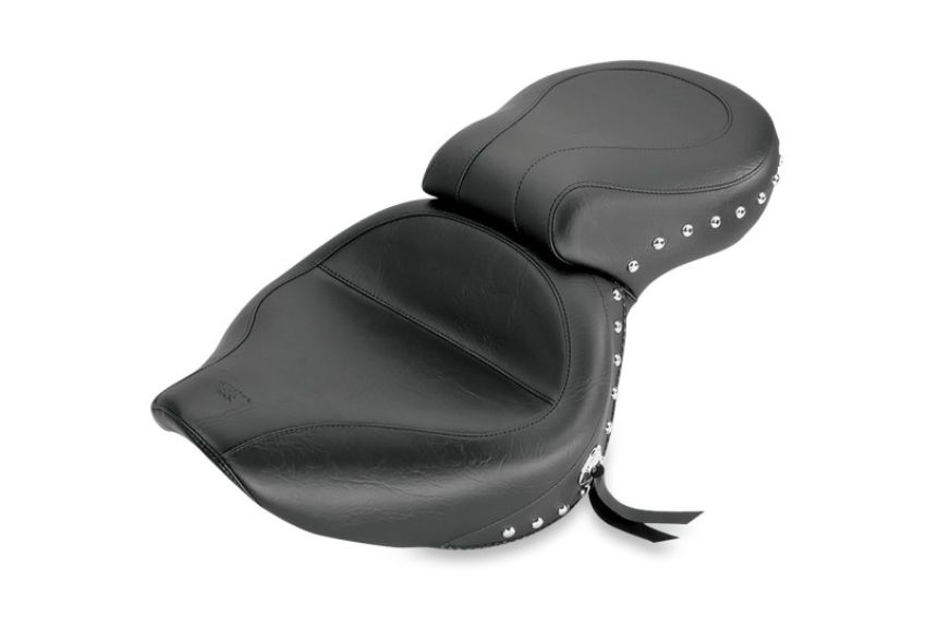 Mustang Motorcycle 75104 Mustang 01-08 Honda VT750DC Spirit Wide Touring 1PC Seat w/Studs- Black