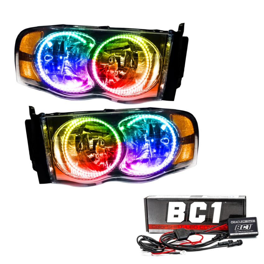 Oracle Lighting 7164-335 2002-2005 Dodge Ram Pre-Assembled LED Halo Headlights