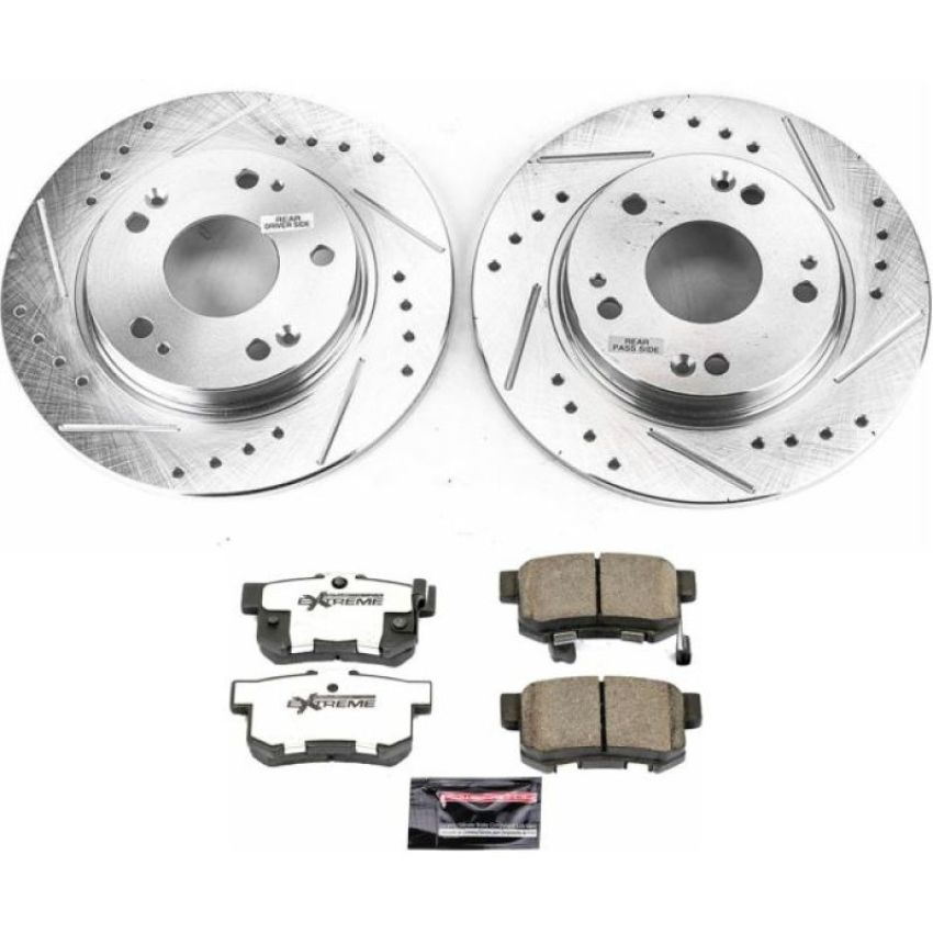 PowerStop K5860-26 Z26 Street Performance Ceramic Brake Pad and Drilled & Slotted Rotor Kit