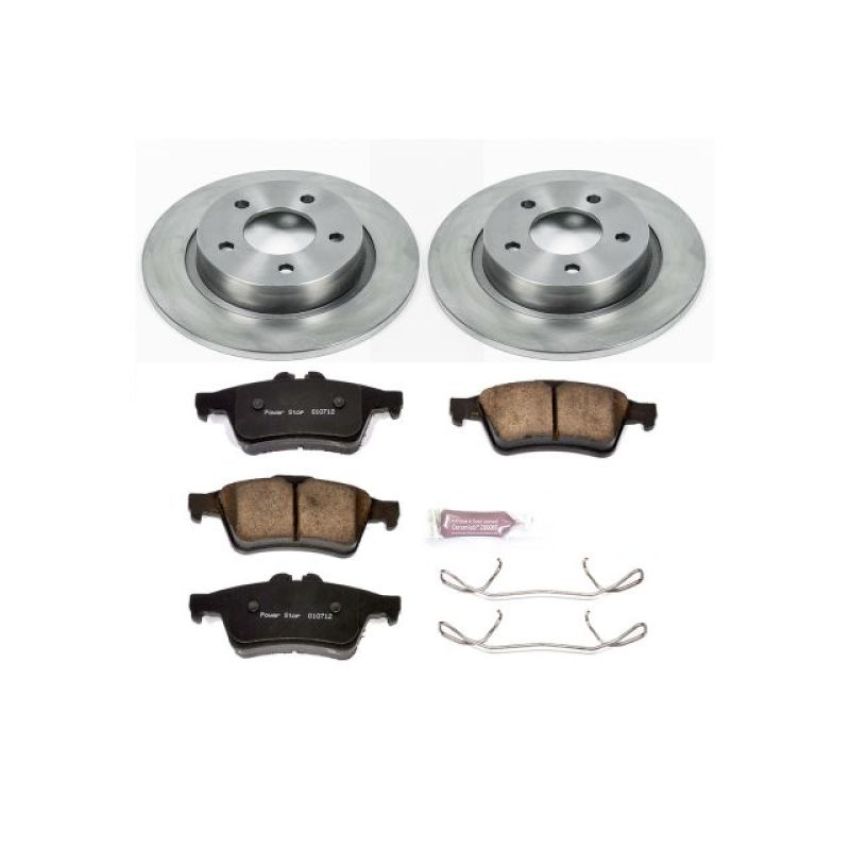 PowerStop KOE129 OE Stock Replacement Low-Dust Ceramic Brake Pad and Rotor Kit