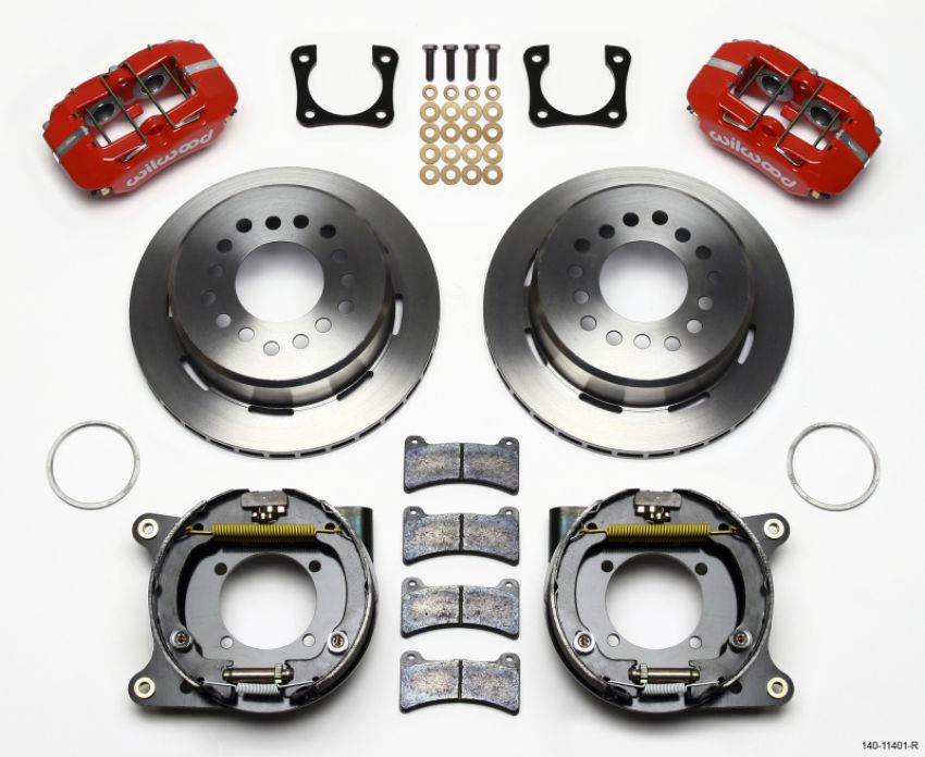 Wilwood 140-11401-R Dynapro Low-Profile 11.00in P-Brake Kit - Red Chevy 12 Bolt Spcl 2.81in Offset