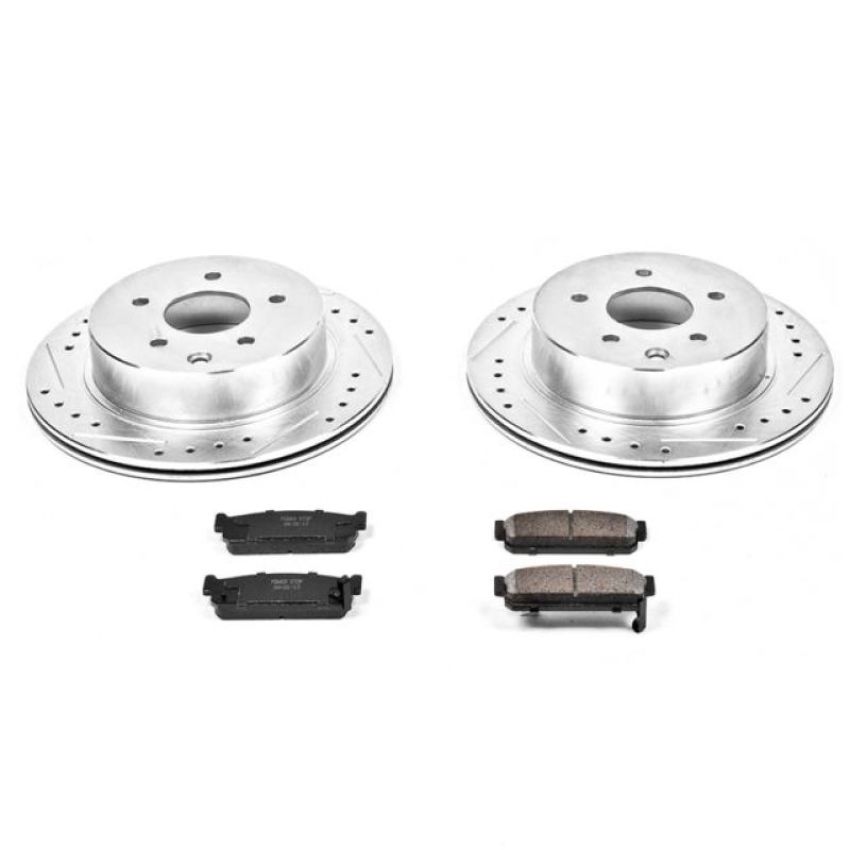 PowerStop K1165 Z23 Daily Driver Carbon-Fiber Ceramic Brake Pad and Drilled & Slotted Rotor Kit