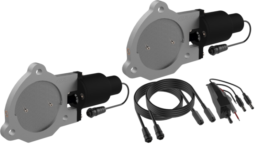 QTP QTEC70 3.5in Bolt-On QTEC Dual Electric Cutout Valves - Pair