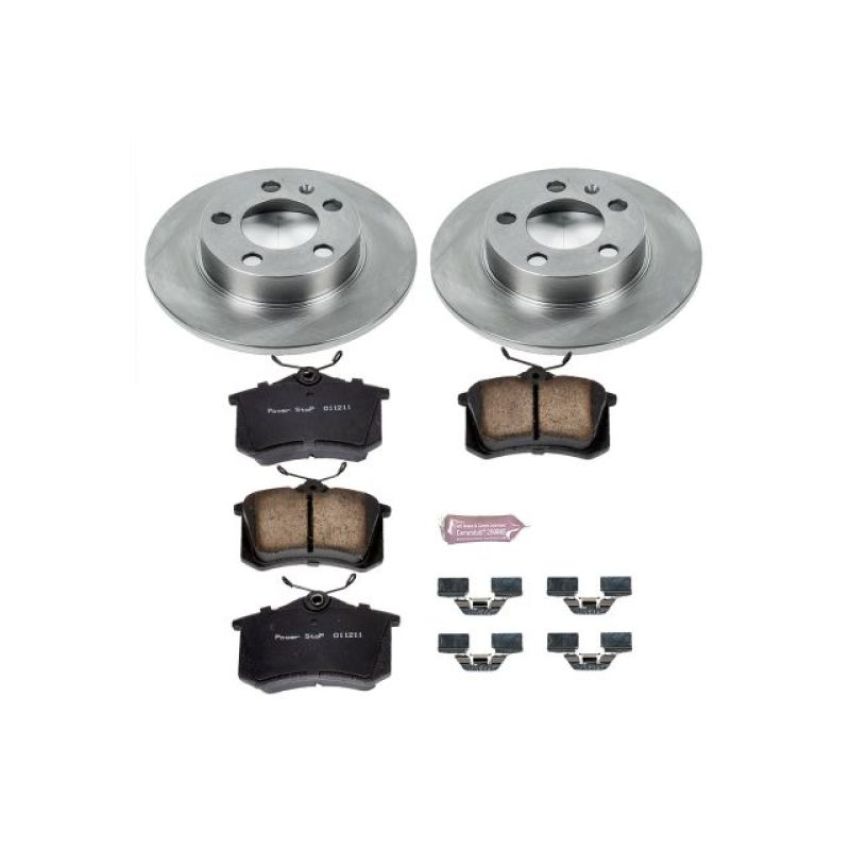 PowerStop KOE847 OE Stock Replacement Low-Dust Ceramic Brake Pad and Rotor Kit