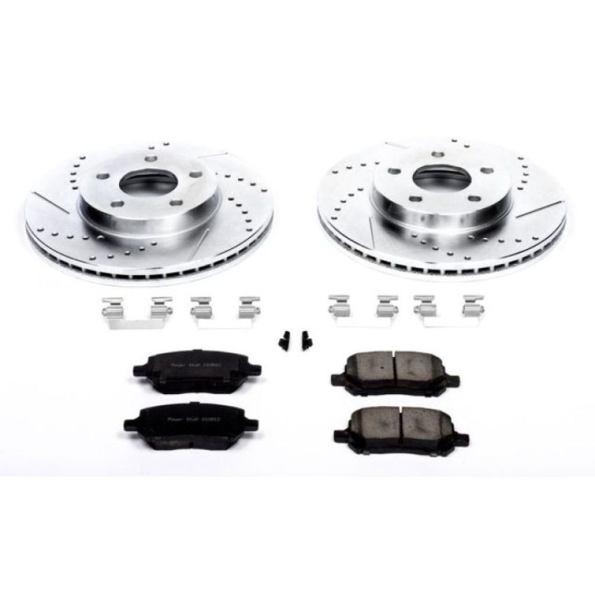 PowerStop K2983 Z23 Daily Driver Carbon-Fiber Ceramic Brake Pad and Drilled & Slotted Rotor Kit