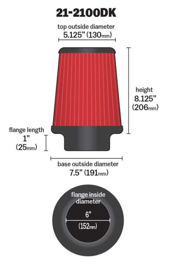 AEM 21-2100DK AEM DryFlow Air Filter