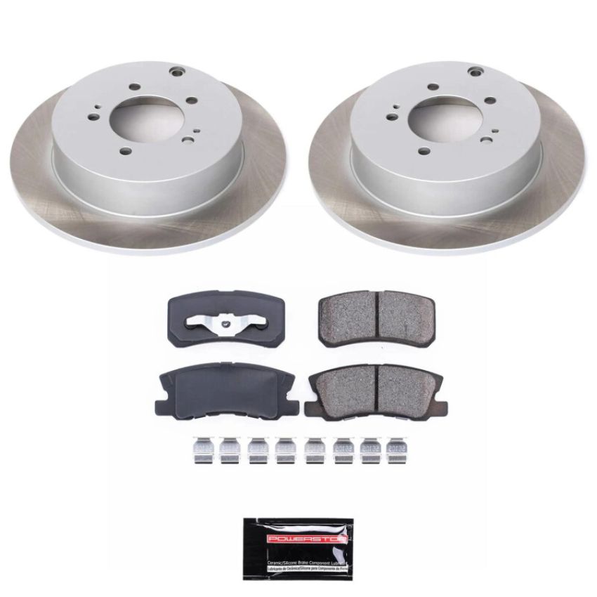 PowerStop SC5499 Semi-Coated Rotor and Low-Dust Ceramic Brake Pad Kit