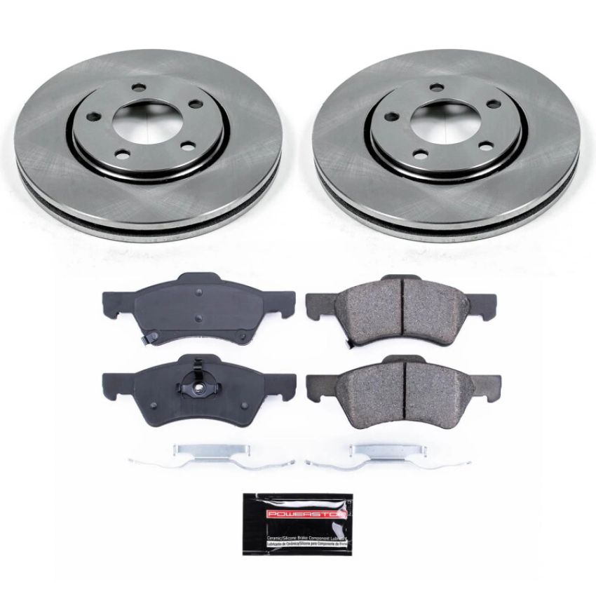 PowerStop SC5246 Semi-Coated Rotor and Low-Dust Ceramic Brake Pad Kit