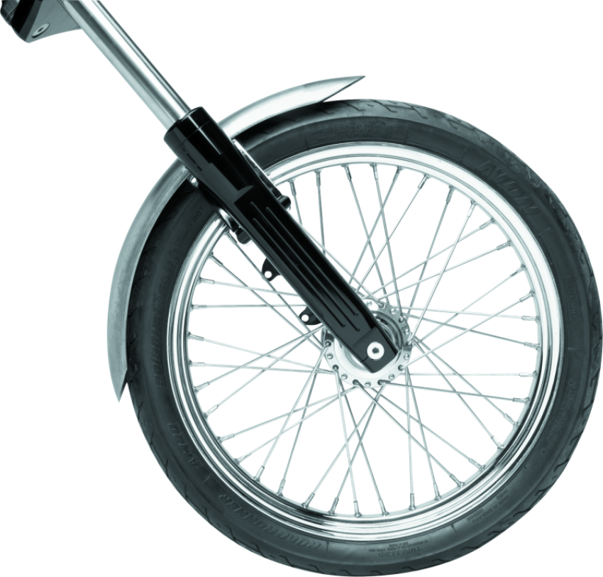 Bikers Choice 482682 80-86 FXWG 84-17 FXST 93-05 FXDWG Raw Narrow Front Fender With Chrome Bracket