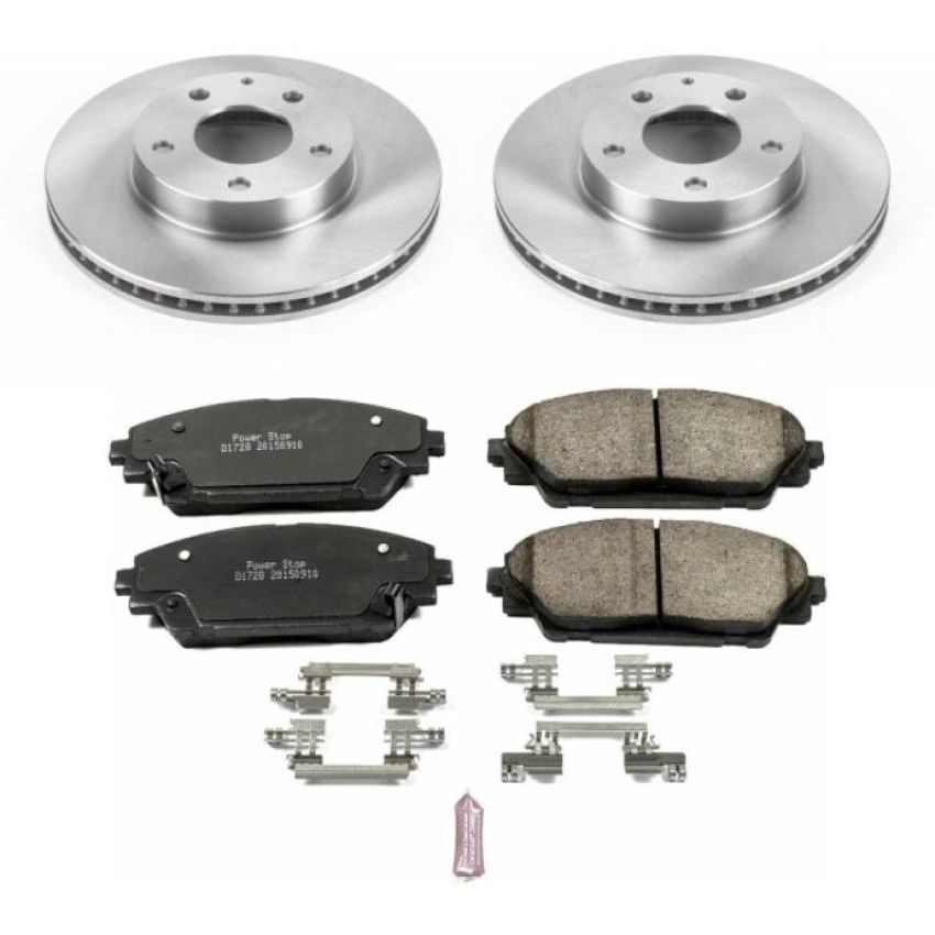 PowerStop KOE6974 OE Stock Replacement Low-Dust Ceramic Brake Pad and Rotor Kit