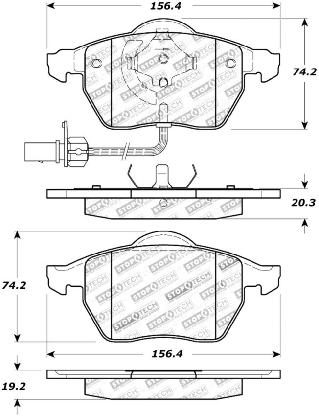 Stoptech 308.08400 Street Touring Brake Pads