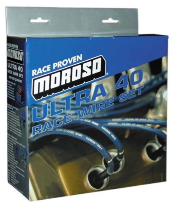 Moroso 73821 Chevrolet Big Block Ignition Wire Set - Ultra 40 - Sleeved - Non-HEI - 90 Degree - Black