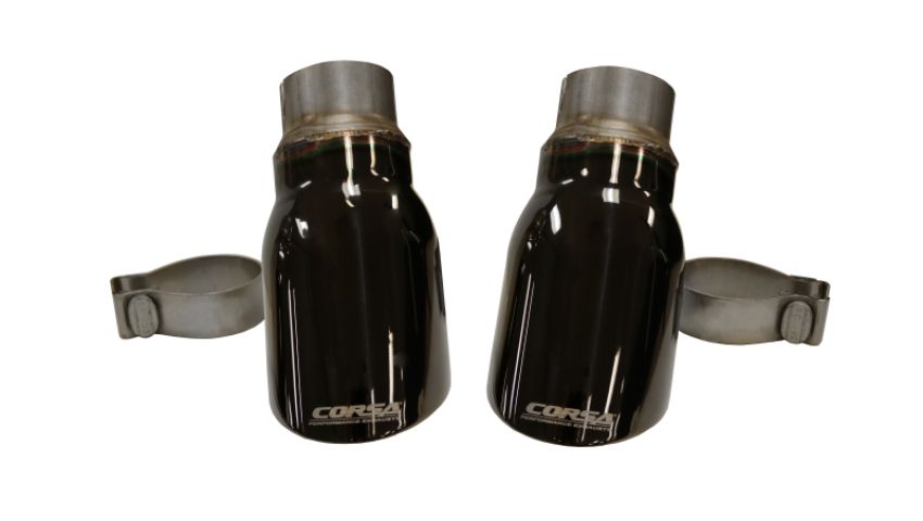 Corsa Performance 14977BLK Single 4.0in. Black PVD Pro-Series Tip Kit (Clamps Included)