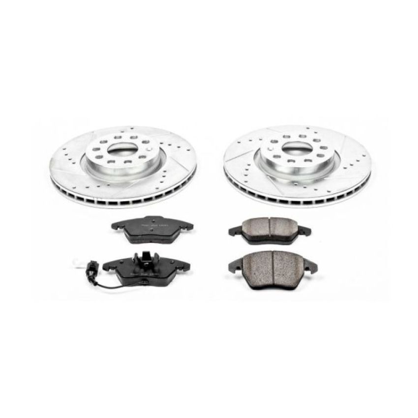 PowerStop K2259 Z23 Daily Driver Carbon-Fiber Ceramic Brake Pad and Drilled & Slotted Rotor Kit