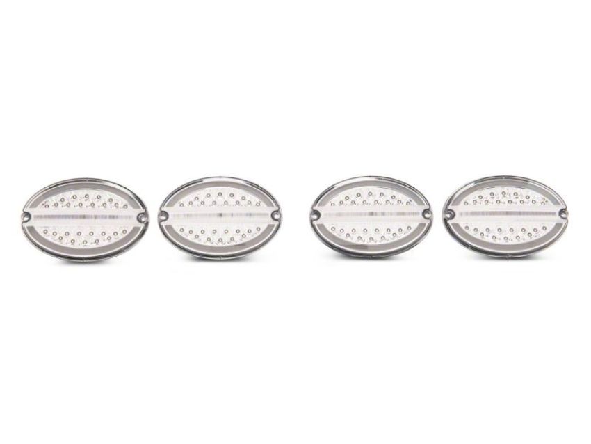 Raxiom CV4608 97-04 Chevrolet Corvette C5 Axial Series LED Tail Lights- Chrome Housing (Clear Lens)
