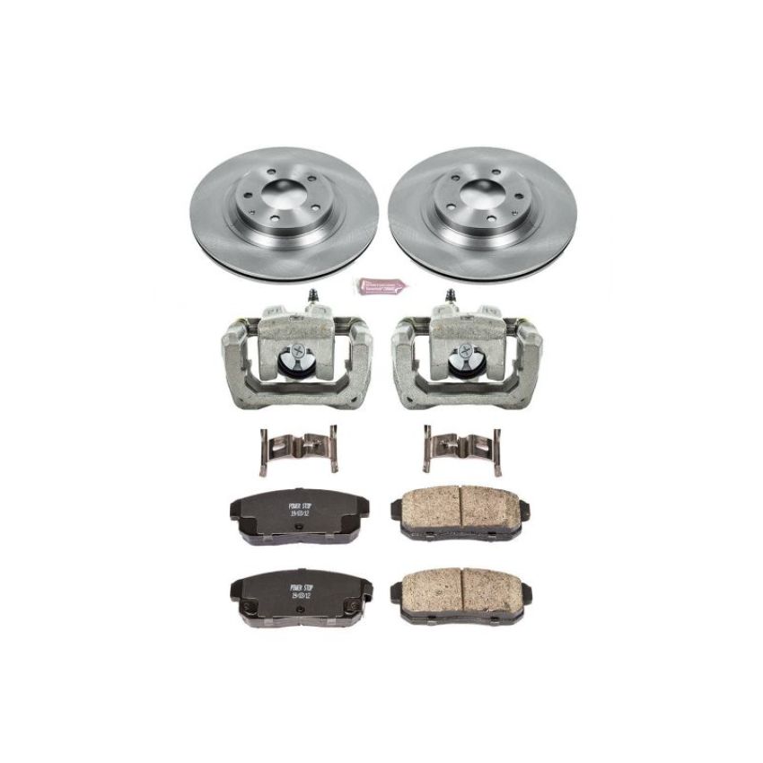 PowerStop KCOE3146 OE Stock Replacement Low-Dust Ceramic Brake Pad, Rotor and Caliper Kit