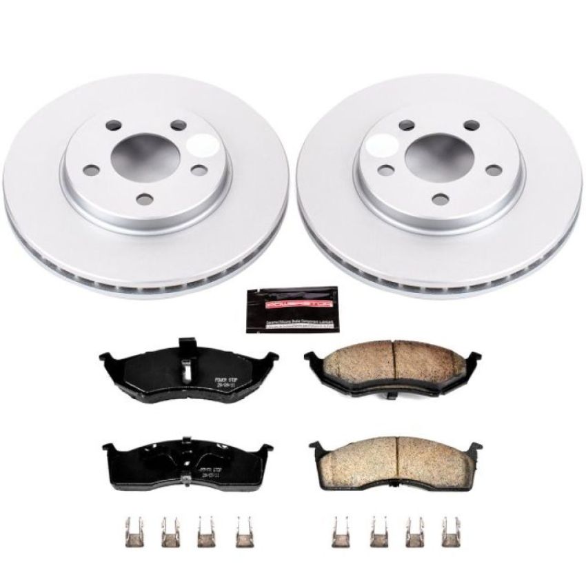 PowerStop CRK3143 Genuine Geomet Coated Rotor and Low-Dust Ceramic Brake Pad Kit