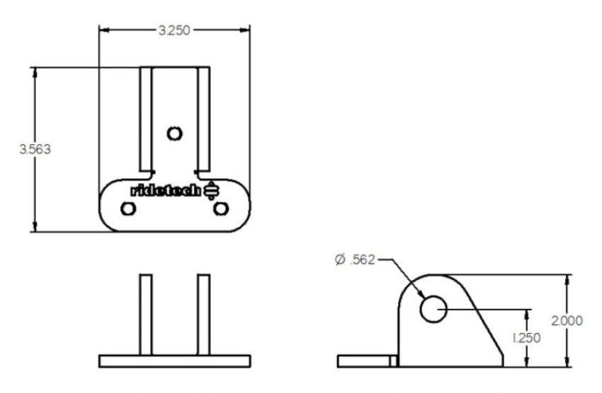 Ridetech 90000287 Shockwave bracket for C-4 Vette arm, powder coated black
