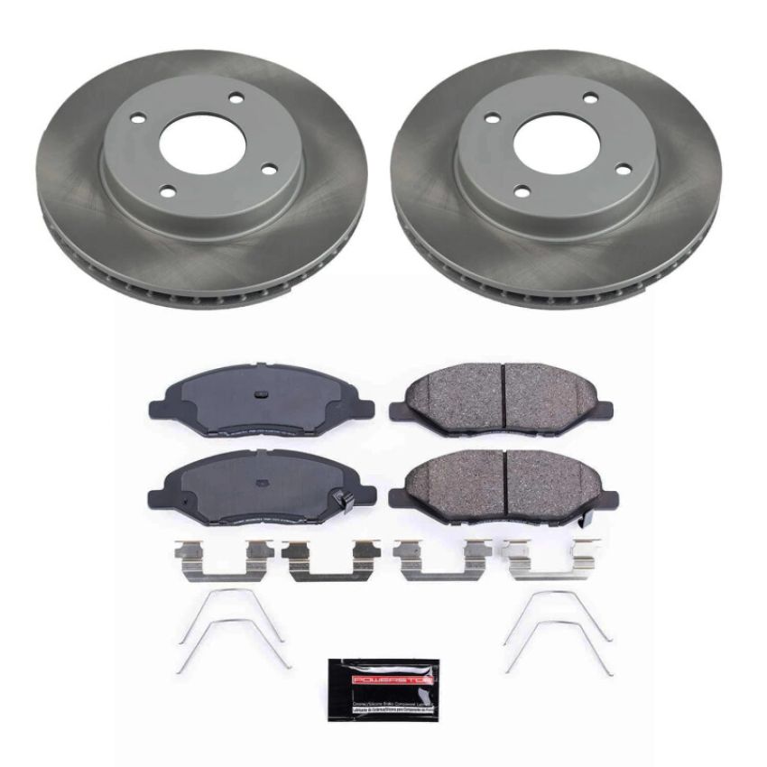 PowerStop SC5862 Semi-Coated Rotor and Low-Dust Ceramic Brake Pad Kit