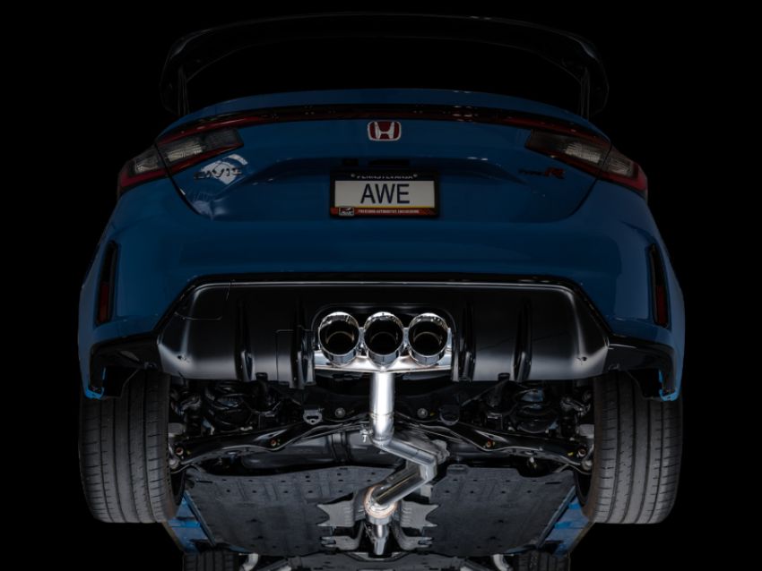 AWE Tuning 3020-52287 2023 Honda Civic Type R FL5 Track Edition Exhaust w/ Triple Chrome Silver Tips