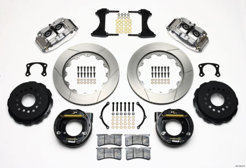 Wilwood 140-10012-P Narrow Superlite 4R Rear P-Brk Kit 14.00in Polished New Big Ford 2.50in Offset