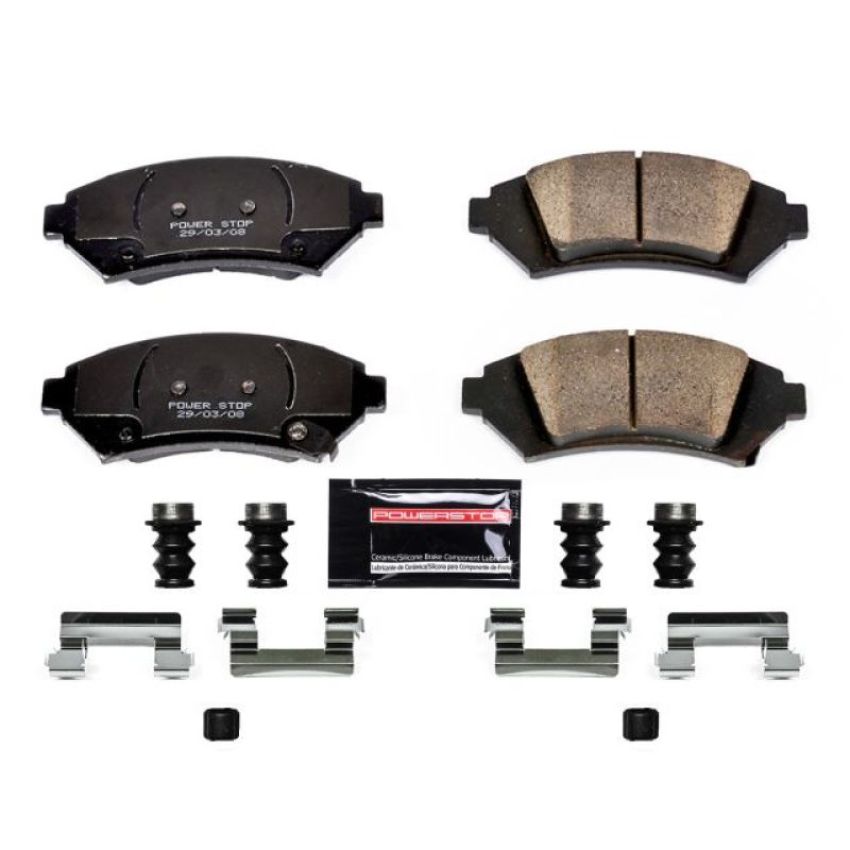 PowerStop Z23-1076 PowerStop - Z23 Daily Driver Carbon-Fiber Ceramic Brake Pads with Hardware Kit