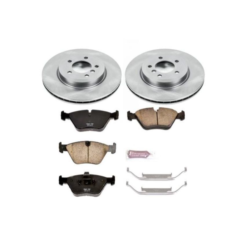 PowerStop KOE928 OE Stock Replacement Low-Dust Ceramic Brake Pad and Rotor Kit