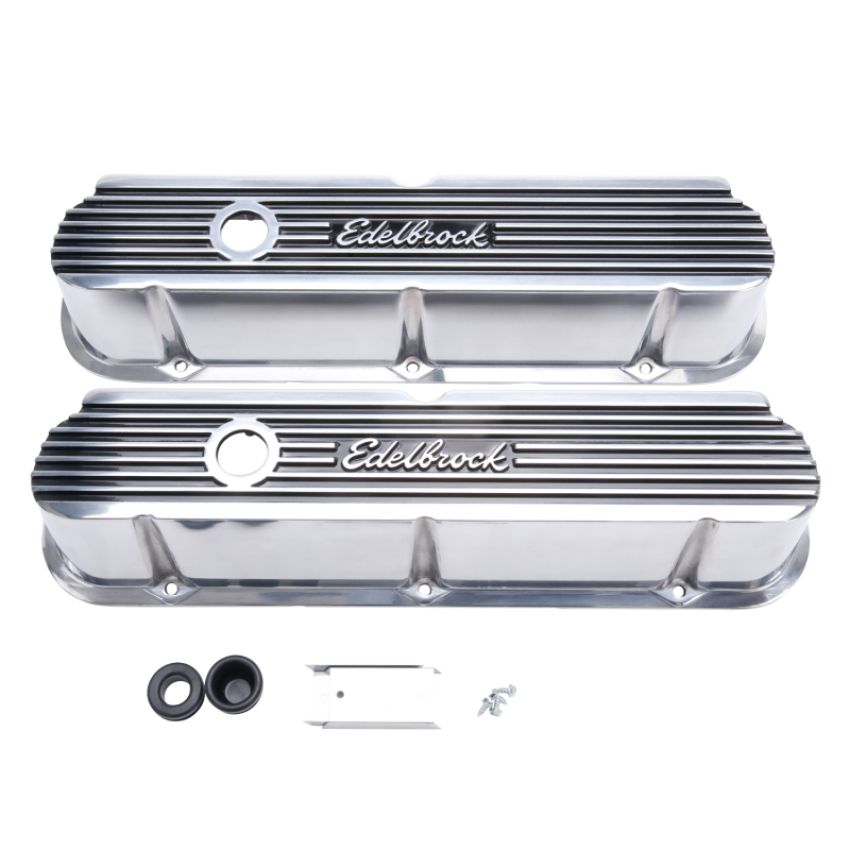 EDELBROCK EDE4264 Valve Cover Kit Elite II Series SBF Tall