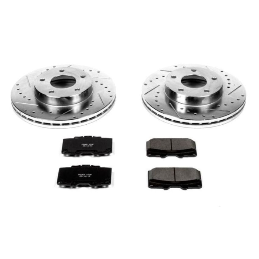 PowerStop K2973 Z23 Daily Driver Carbon-Fiber Ceramic Brake Pad and Drilled & Slotted Rotor Kit
