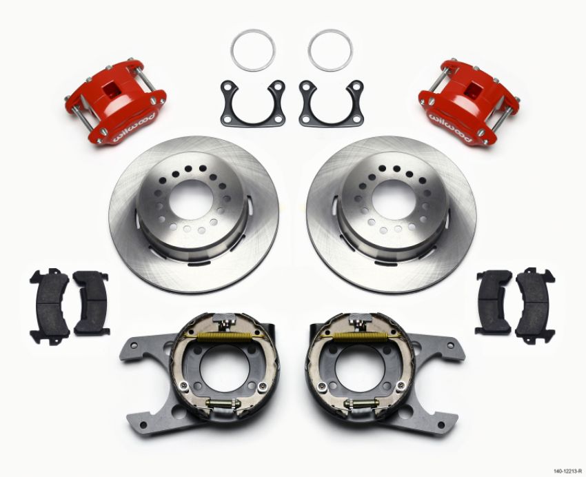 Wilwood 140-12213-R D154 P/S Park Brake Kit Red Big Ford 2.36in Offset